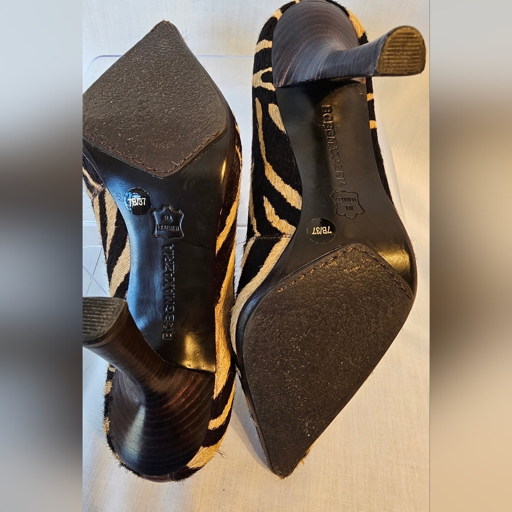 Stunning Calf Hair Zebra Print Women's Heels - Picture 5 of 6